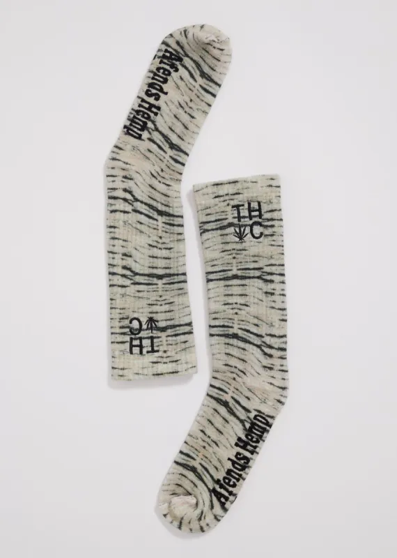 Afends Unisex Glazing - Hemp Crew Socks - Clay sold by Afends