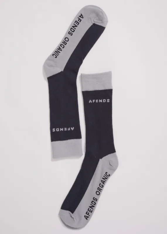 Afends Unisex Foreword - Organic Crew Socks - Charcoal sold by Afends