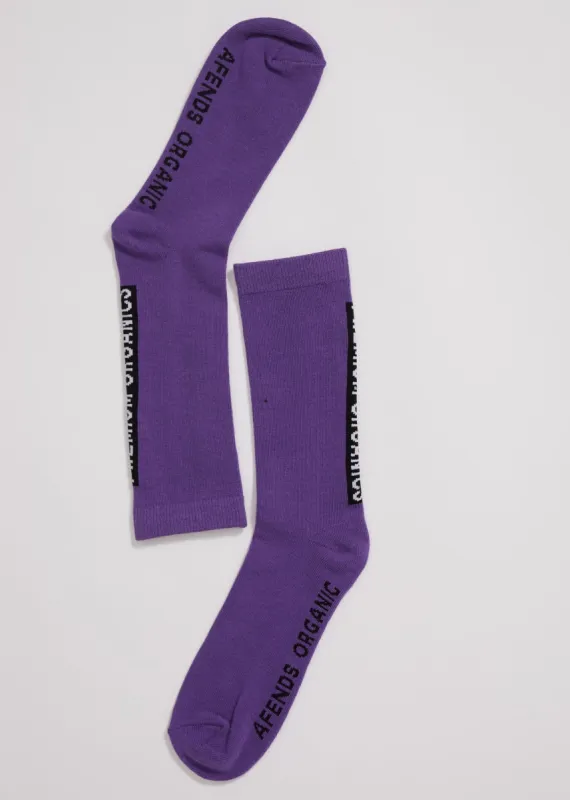 Afends Unisex Razor - Organic Crew Socks - Faded Purple sold by Afends