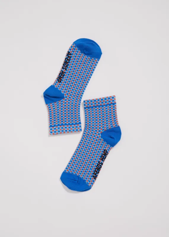 Afends Unisex Porcelain - Hemp Crew Socks - Electric Blue sold by Afends