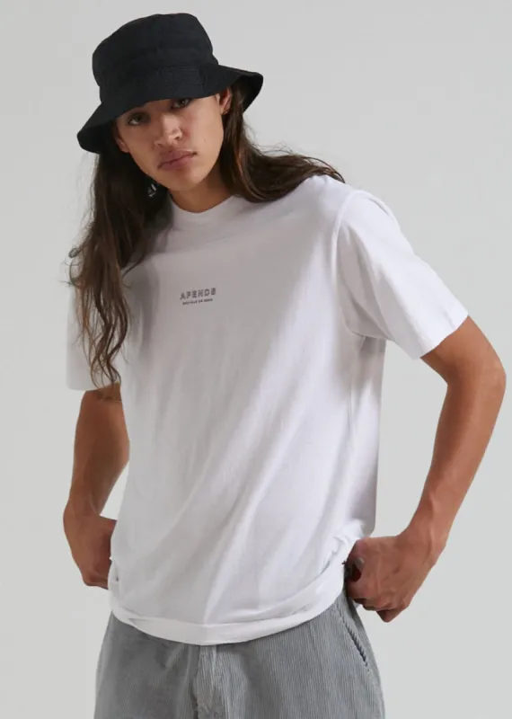 Afends Mens Credits - Recycled Retro T-Shirt - White sold by Afends