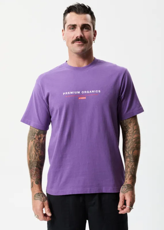 Afends Unisex Razor - Unisex Organic Retro T-Shirt - Faded Purple sold by Afends