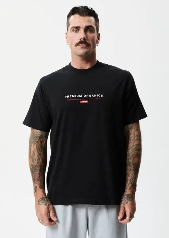 Afends Unisex Razor - Unisex Organic Retro T-Shirt - Black sold by Afends