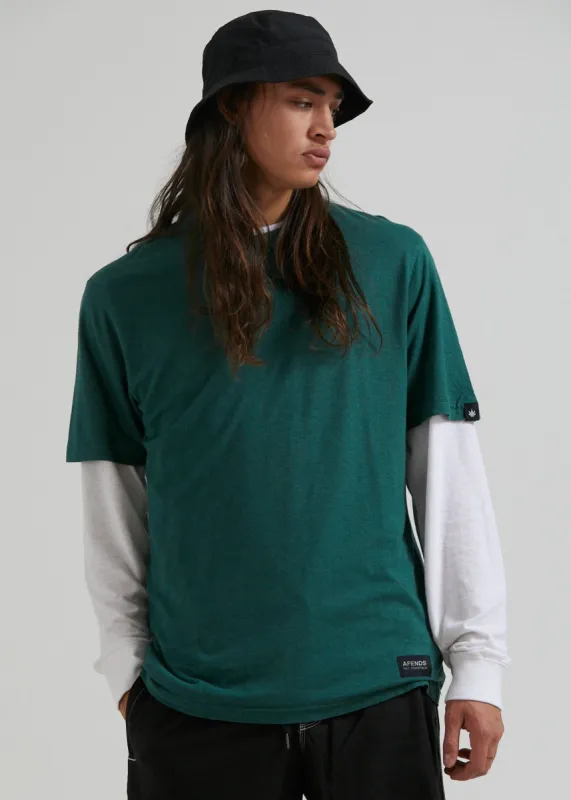 Afends Mens Classic - Hemp Retro T-Shirt - Emerald sold by Afends