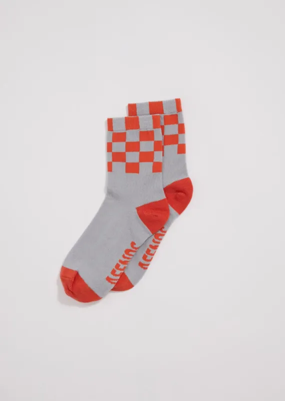 Afends Unisex Operator - Recycled Crew Socks - Coral sold by Afends