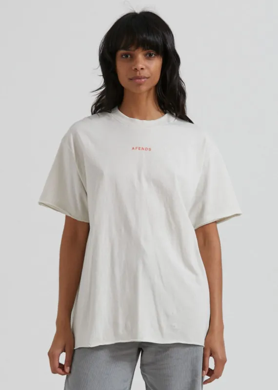 Afends Womens Carvings - Recycled Oversized T-Shirt - Off White sold by Afends