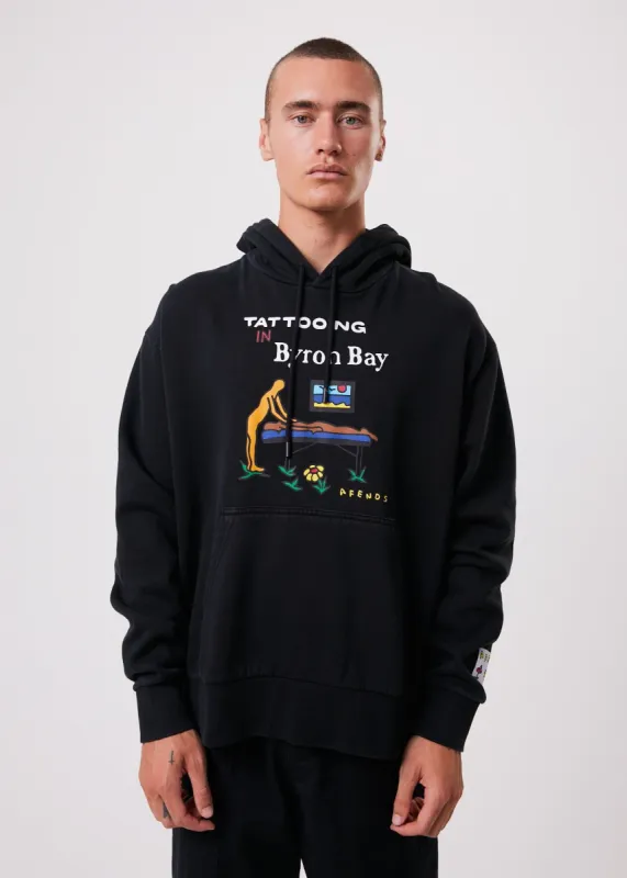 Afends Mens Tattooing - Recycled Hoodie - Faded Black sold by Afends
