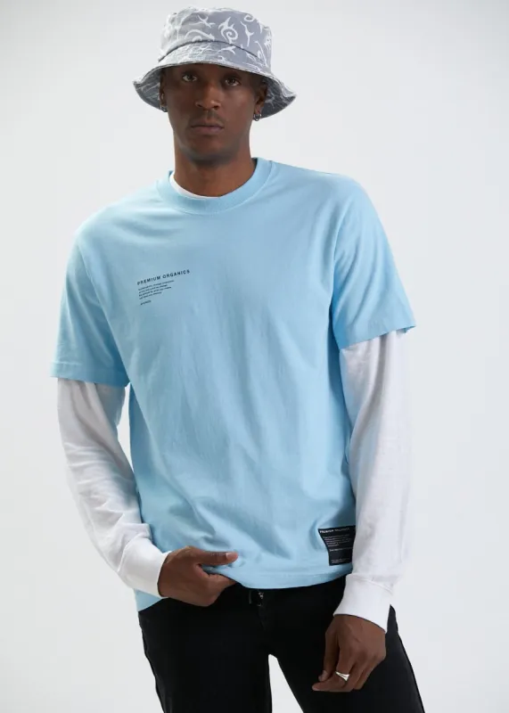 Afends Mens Reynolds - Unisex Organic Retro T-Shirt - Sky Blue sold by Afends