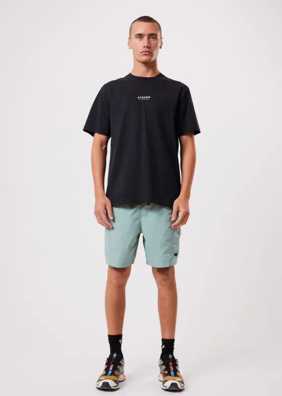 Afends Mens Patrol - Unisex Recycled Elastic Waist Shorts - Sage sold by Afends