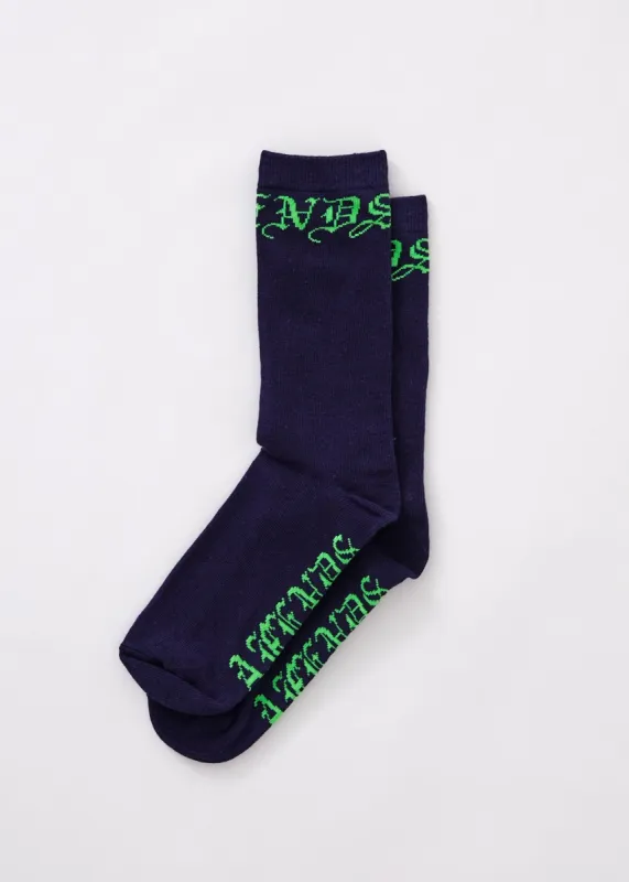 Afends Unisex Reborn - Hemp Crew Socks - Midnight sold by Afends