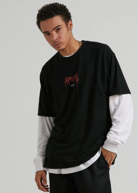 Afends Mens Other Days - Hemp Retro Fit T-Shirt - Black sold by Afends