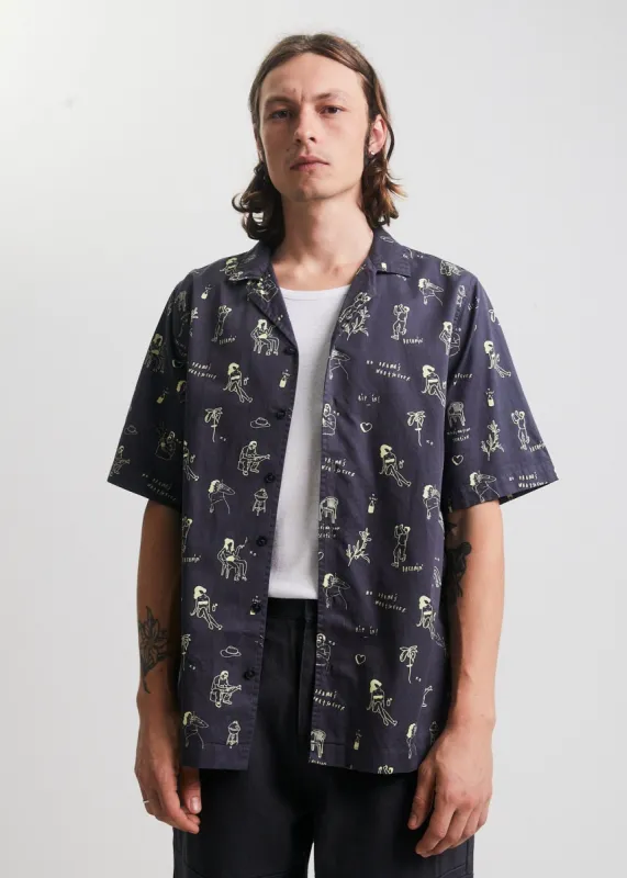 Afends Unisex Tokes - Unisex Organic Short Sleeve Shirt - Charcoal sold by Afends