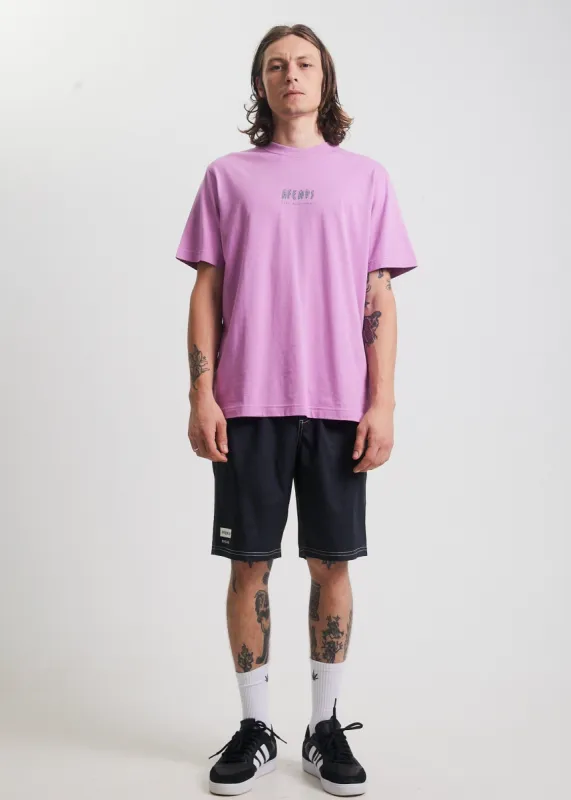 Afends Mens Maximum Ninety Eights - Organic Elastic Waist Shorts - Charcoal sold by Afends