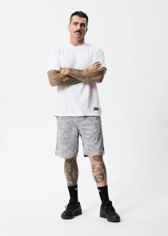 Afends Mens Cadet Ninety Eights - Organic Elastic Waist Shorts - Camo sold by Afends