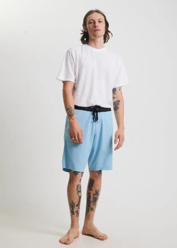 Afends Mens Surf Related - Hemp Fixed Waist Boardshort - Sky Blue sold by Afends