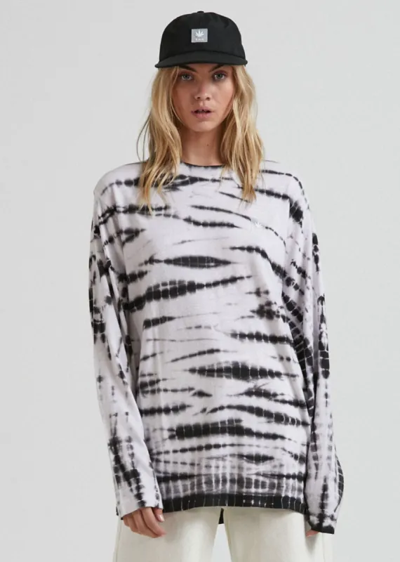 Afends Womens Hannah - Hemp Dyed Long Sleeve T-Shirt - Black sold by Afends