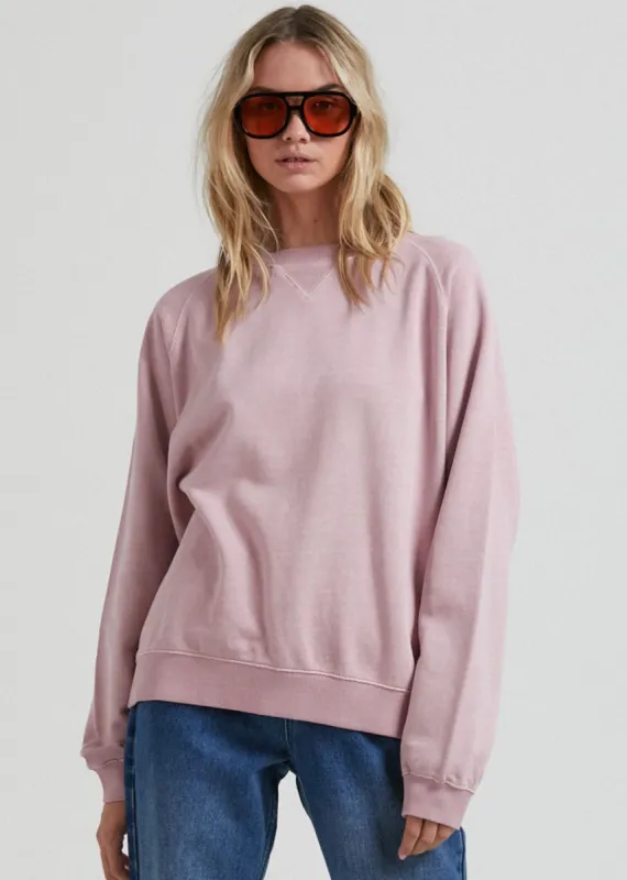Afends Womens Remi - Hemp Slouchy Crew Neck Jumper - Blush sold by Afends