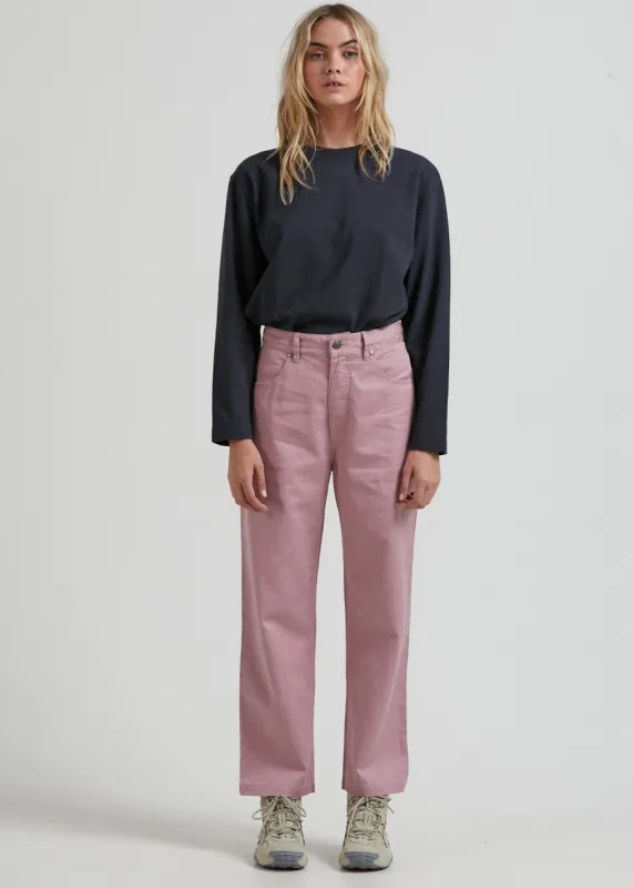 Afends Womens Shelby - Hemp Twill High Waist Wide Leg Pant - Blush sold by Afends