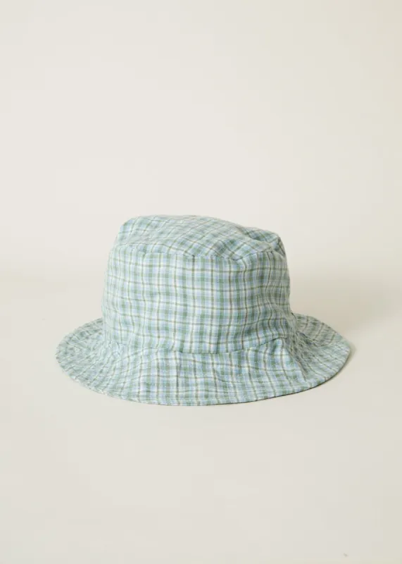 Afends Unisex Billy - Hemp Bucket Hat - Moss Check sold by Afends