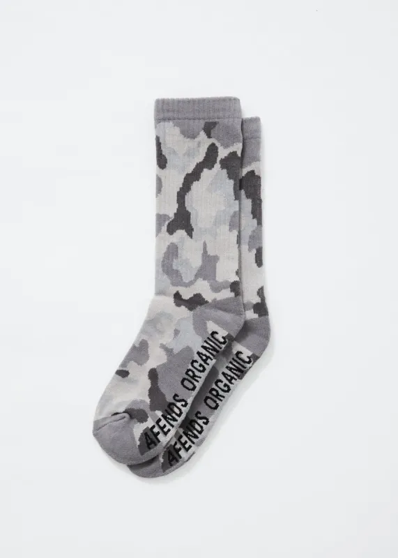Afends Unisex Cadet - Organic Crew Socks - Camo sold by Afends