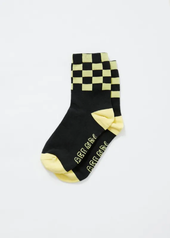 Afends Unisex Pascale  - Hemp Crew Socks - Charcoal sold by Afends