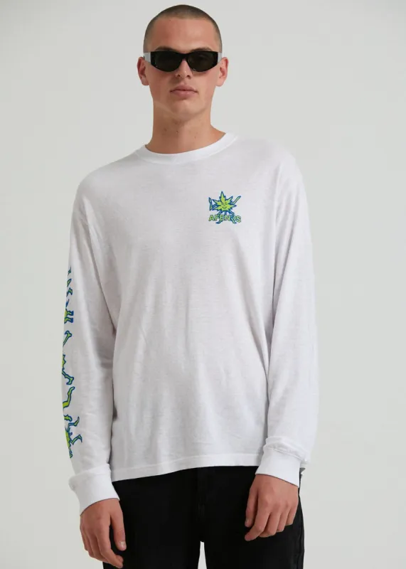 Afends Unisex Sleepy Hollow - Unisex Hemp Long Sleeve Graphic T-Shirt - White sold by Afends