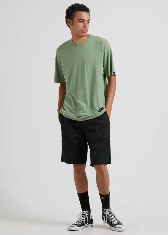 Afends Mens Dendy - Hemp Elastic Waist Short - Black sold by Afends