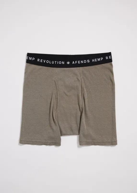 Afends Mens THC - Hemp Boxer Briefs - Olive sold by Afends