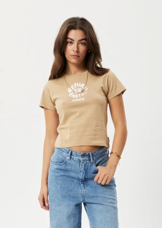 Afends Womens Taylor - Recycled Baby T-Shirt - Tan sold by Afends