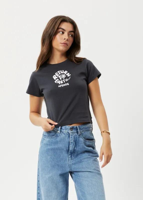 Afends Womens Taylor - Recycled Baby T-Shirt - Charcoal sold by Afends