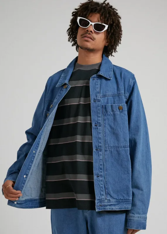 Gジャン+デニムジャケット AFENDS Overtime Unisex Hemp Denim Jacket Afends Unisex Overtime - Unisex Hemp Denim Jacket - Classic Blue