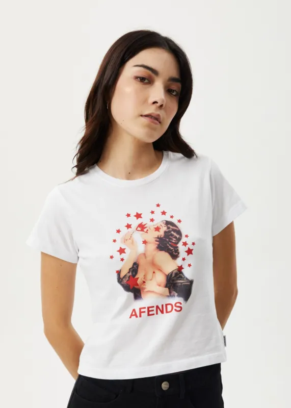 AFENDS Womens Dixie -  Baby Tee - White sold by Afends
