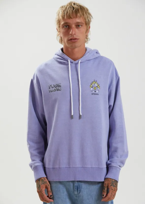 Afends Unisex F*ck Plastic  - Unisex Hemp Oversized Pull On Hood - Tulip sold by Afends