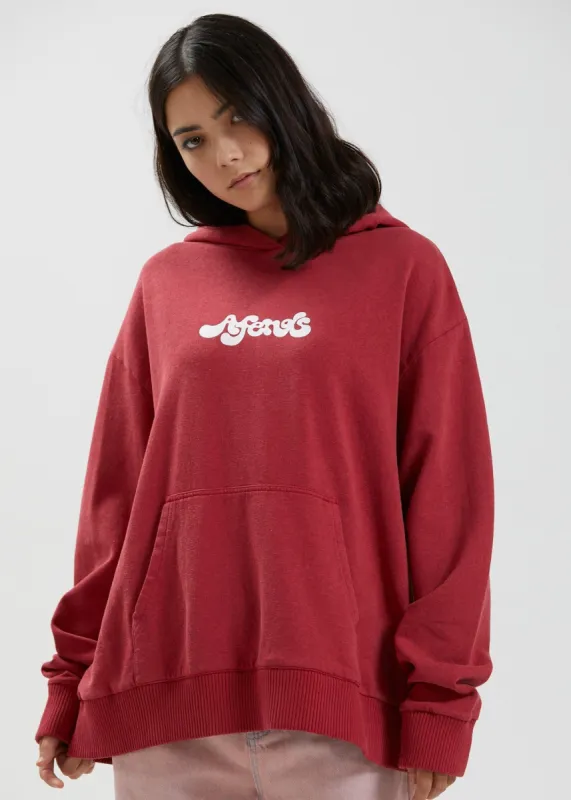Afends Womens Grow Some - Hemp Oversized Hoodie - Deep Red sold by Afends