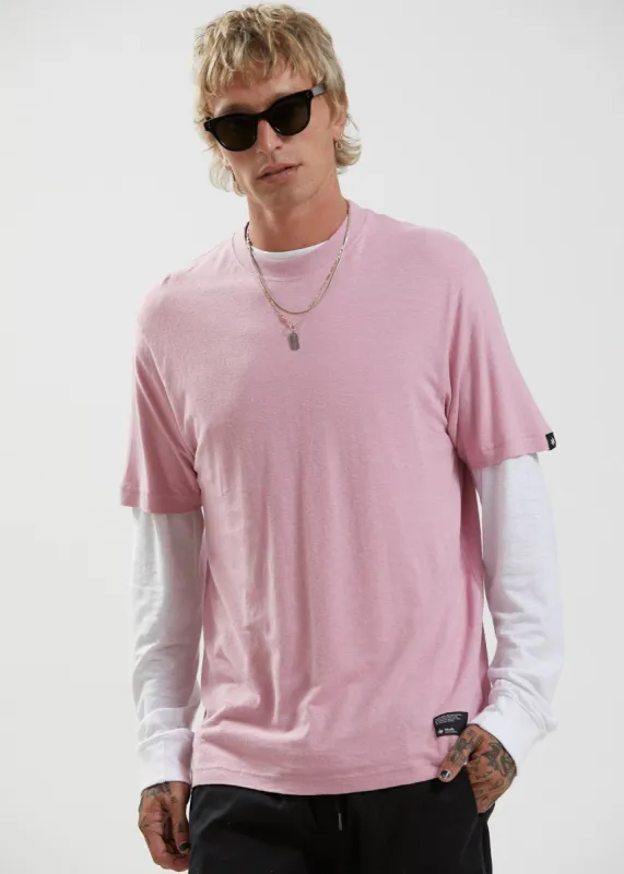 Afends Mens Classic - Hemp Retro Fit Tee - Smokey Pink sold by Afends