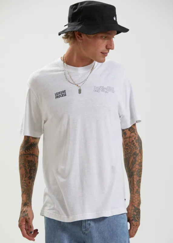Afends Mens Max Relax - Hemp Retro Fit T-Shirt - White sold by Afends