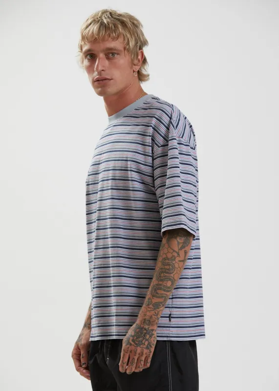 Afends Mens Surplus - Recycled Stripe Oversized T-Shirt - Shadow sold by Afends