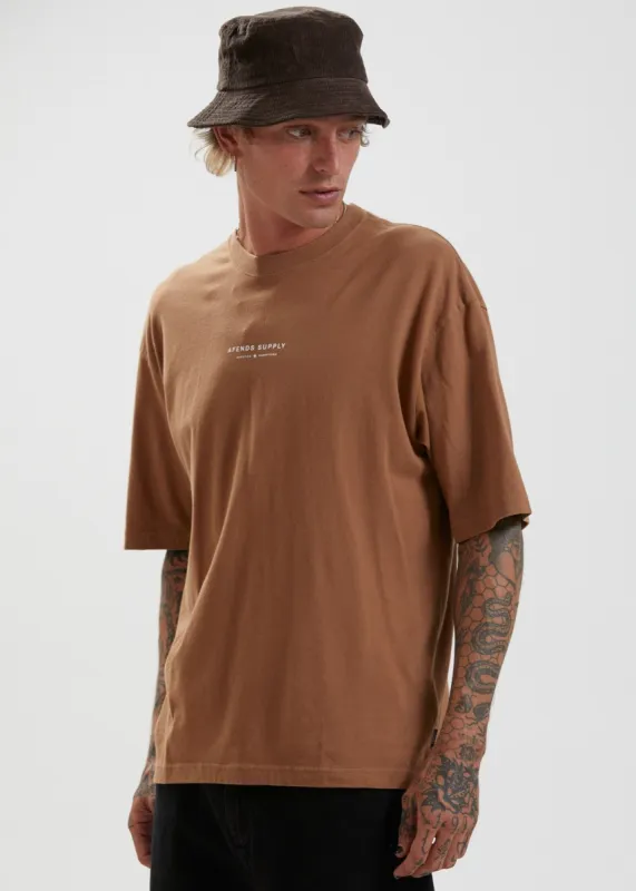 Afends Mens Supply - Recycled Oversized T-Shirt - Camel sold by Afends
