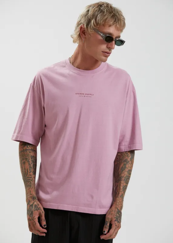 Afends Mens Supply - Recycled Oversized T-Shirt - Smokey Pink sold by Afends