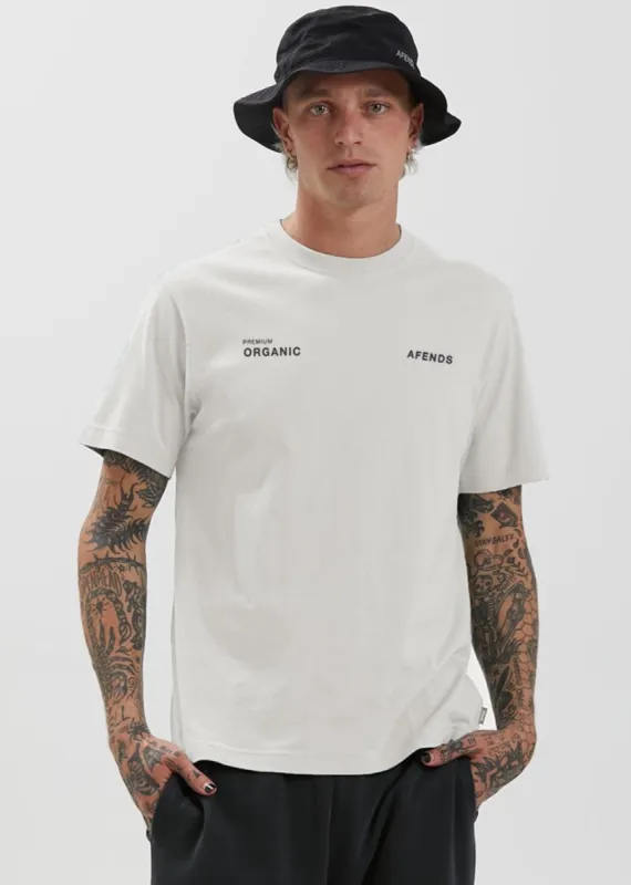 Afends Unisex Boundary - Unisex Organic Retro Fit T-Shirt - Off White sold by Afends