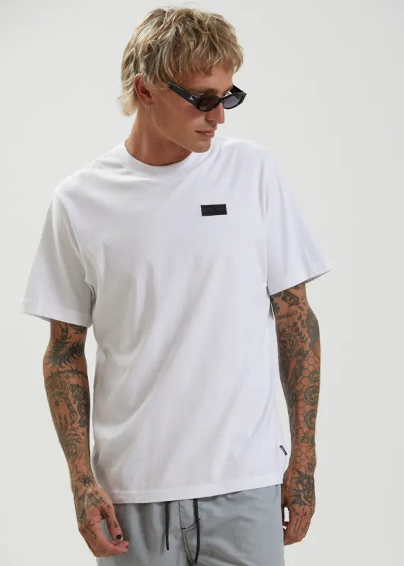 Afends Mens Maddock - Recycled Retro Fit T-Shirt - White sold by Afends