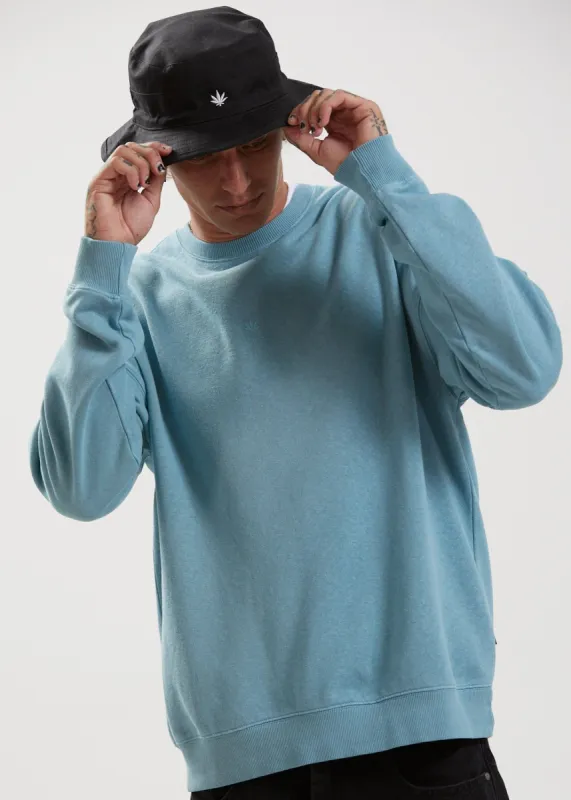 Afends Mens Cadet - Hemp Crew Neck Jumper  - Marine sold by Afends