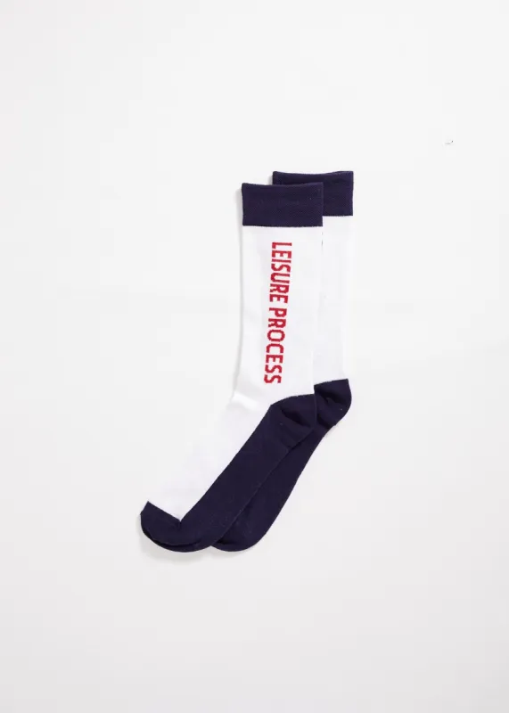 Afends Unisex Leisure Process - Hemp Crew Socks - White sold by Afends