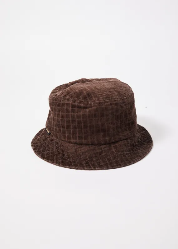 Afends Unisex Kaia - Hemp Check Corduroy Bucket Hat - Coffee sold by Afends