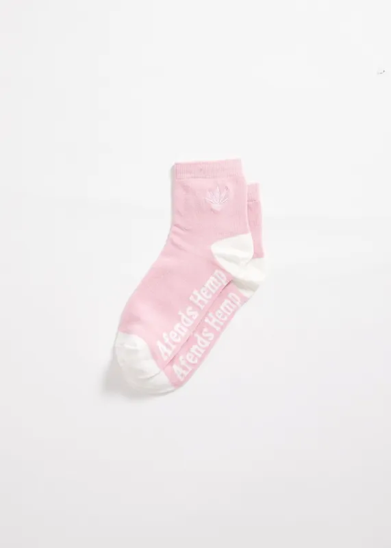 Afends Unisex Happy Hemp - Ankle Socks One Pack - Smokey Pink sold by Afends