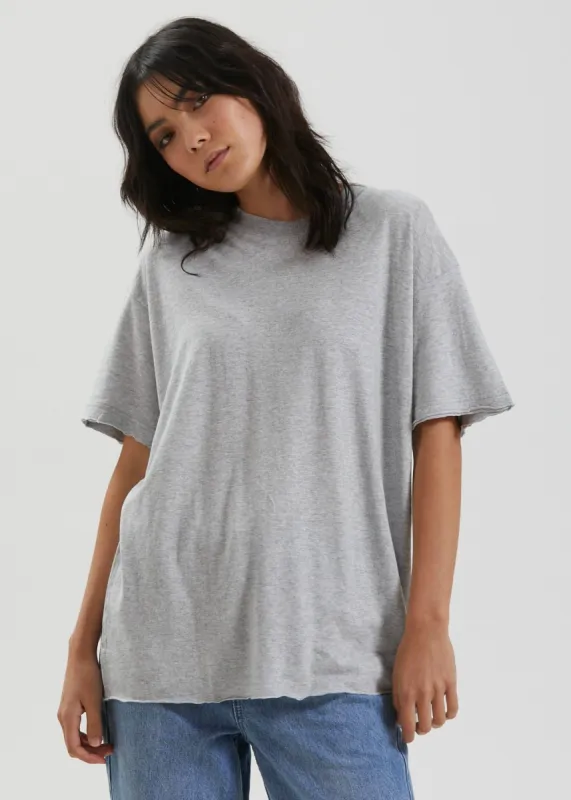 Afends Womens Slay - Hemp Oversized Tee - Grey Marle sold by Afends