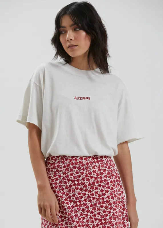 Afends Womens Grow Some - Hemp Oversized T-Shirt - Off White sold by Afends