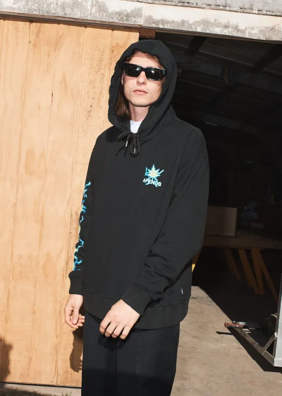 Afends Unisex Sleepy Hollow - Unisex Hemp Oversized Hoodie - Black sold by Afends