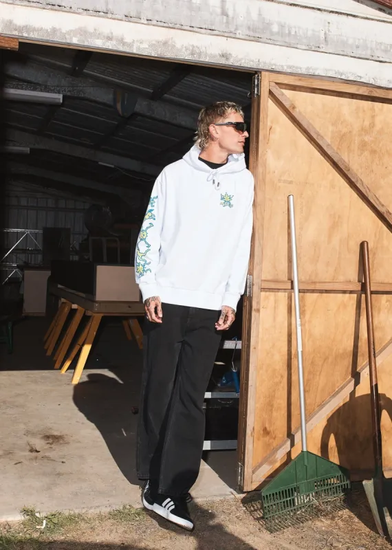 Afends Unisex Sleepy Hollow - Unisex Hemp Oversized Hoodie - White sold by Afends