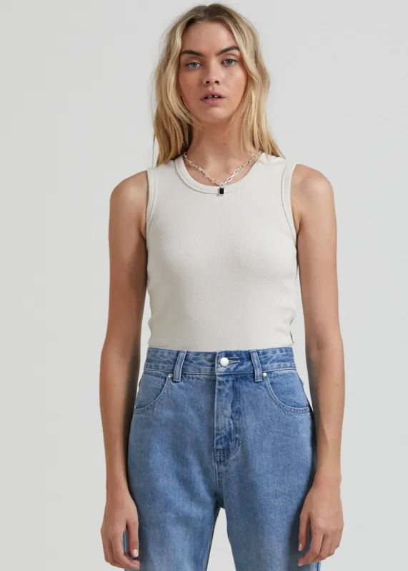 Afends Womens Jasmin - Hemp Ribbed Tank - Off White sold by Afends